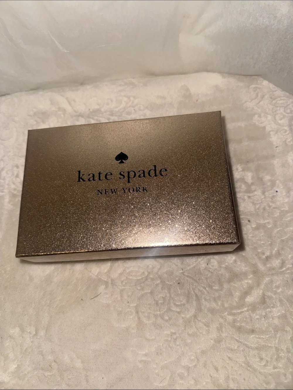 kate spade metallic gold glitter gift box
